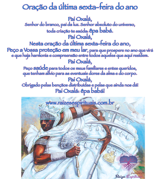 Oração da última sexta-feira do ano a Oxalá