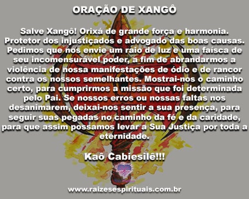 Oração a Xangô para pedir justiça para sua vida em diversos setores ...