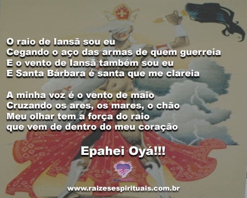 Que o raio de Iansã ilumine nossos caminhos e sua espada nos proteja de ...