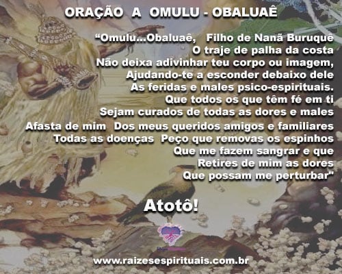 No mês de Omulú, vamos orar a ele pedindo pela saúde de todos nós!