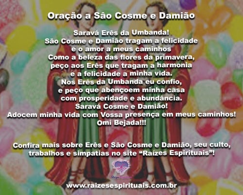 cosme e damiao-oracao