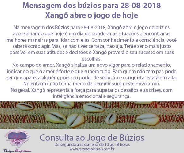mensagem dos buzios para 28-08