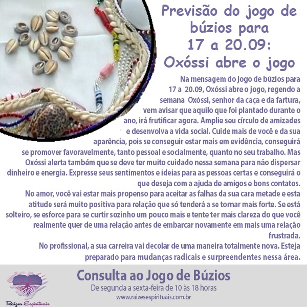 búzios para 17 a 20.09