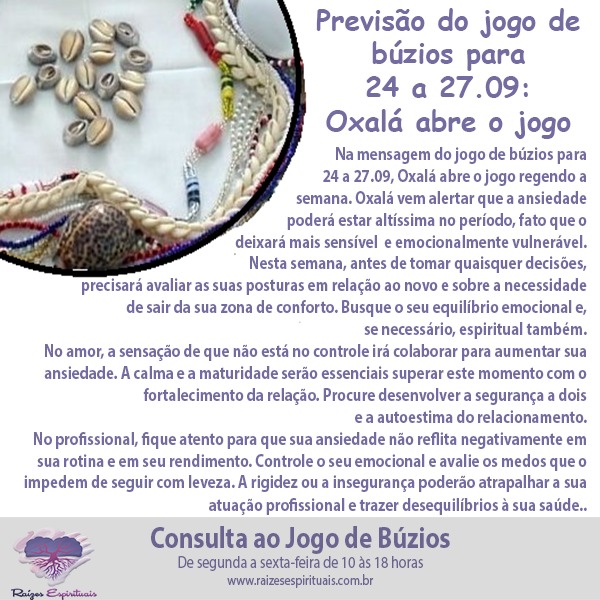 búzios para 24 a 27.09