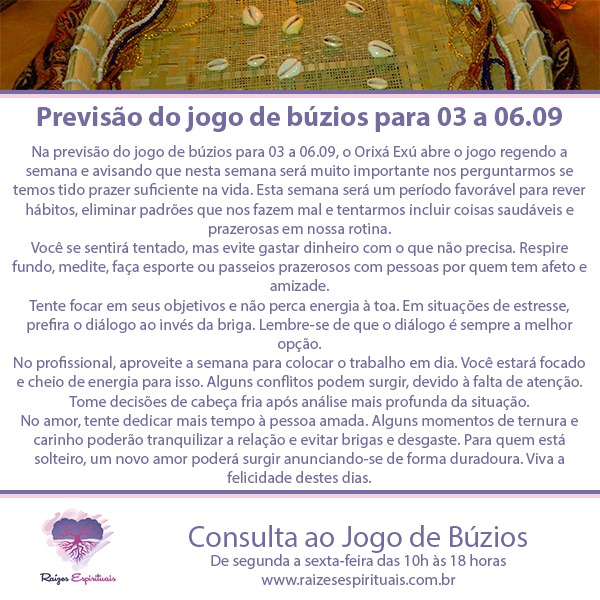 jogo de búzios para 03 a 06.09
