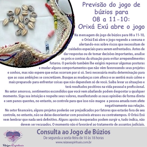 jogo de búzios para 08 a 11-10