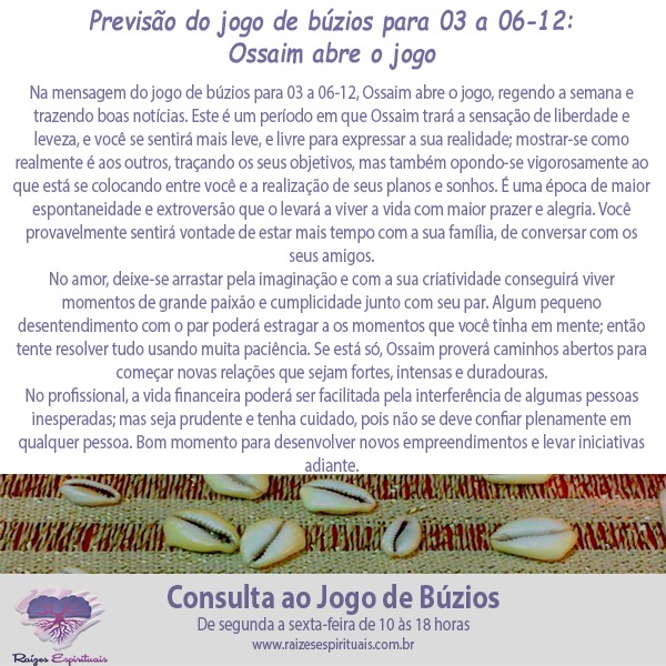 jogo de búzios para 03 a 06-12