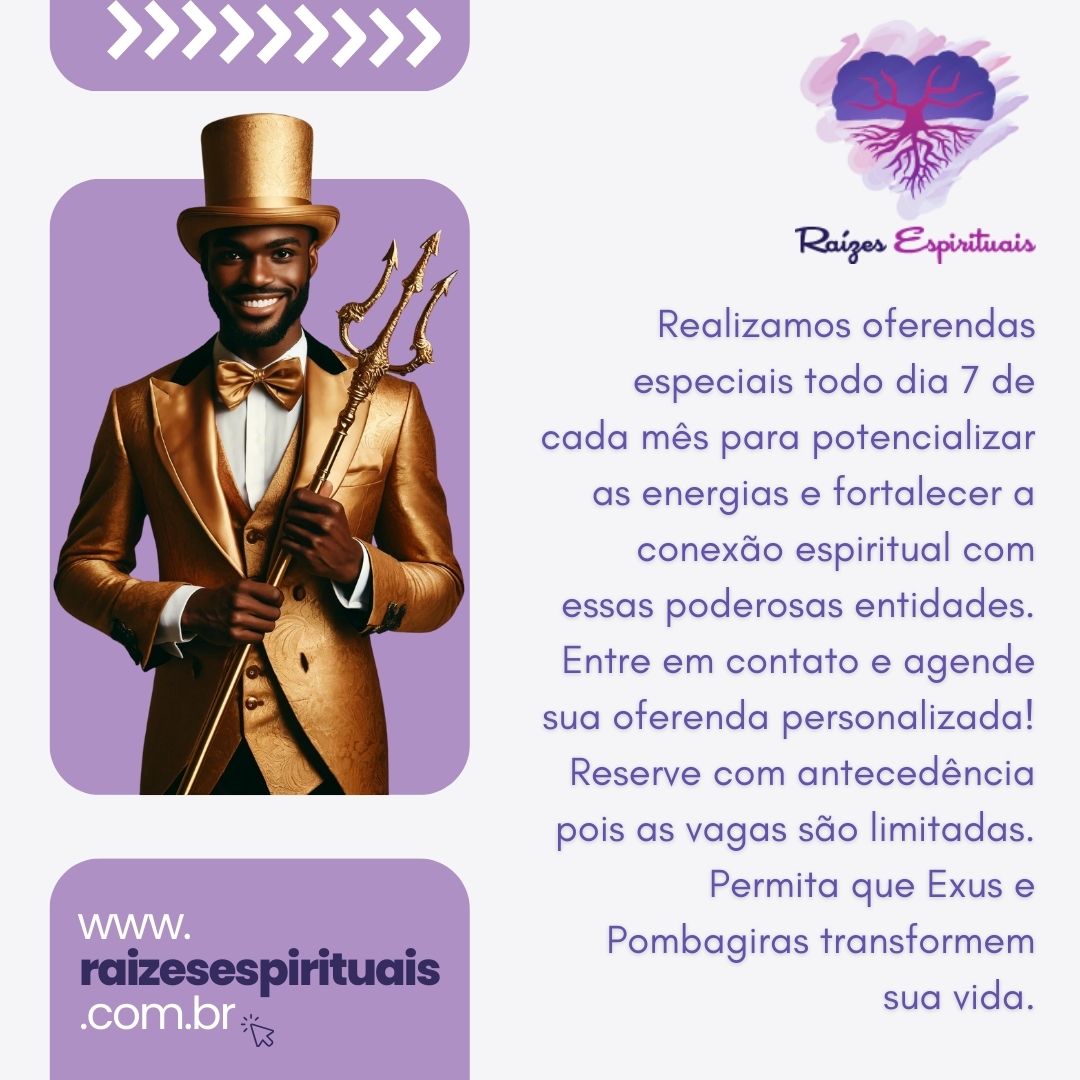 Todo dia 7 - Oferendas a Exus e Pombagiras (Exu do Ouro)